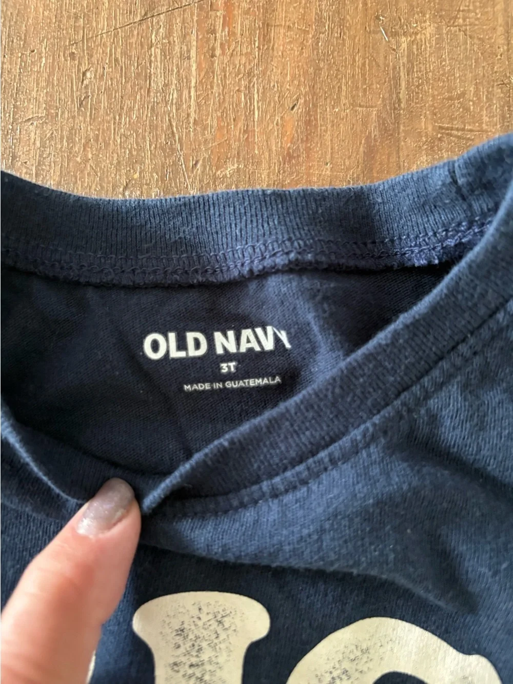 Old Navy Navy Blue 'BIG BRO' Short-Sleeve Tee with Cream Lettering. Size 3T